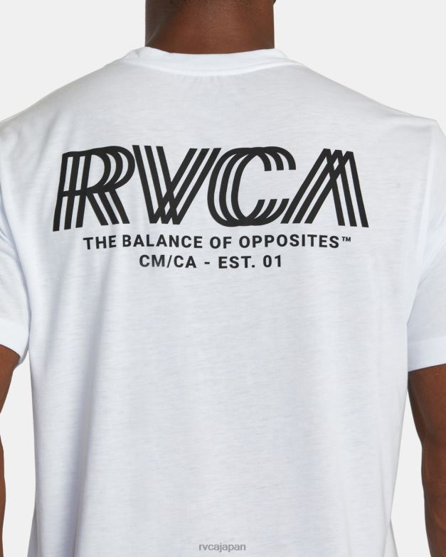 衣類 TP8J395 白 RVCA 男性 コピーTシャツ