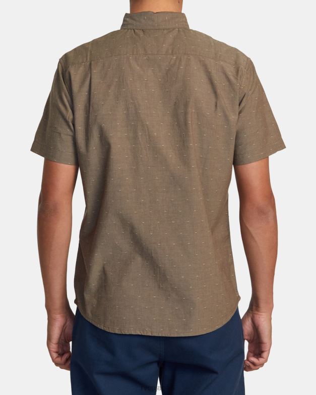 衣類 TP8J398 チョコレート RVCA 男性 ドビー半袖シャツで十分です