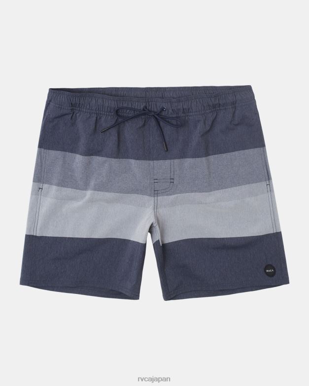 ボトムス TP8J39 ムーディーブルー RVCA ユニセックス ウエストポート ヤーンダイ エラスティック ウエスト ボードショーツ 17