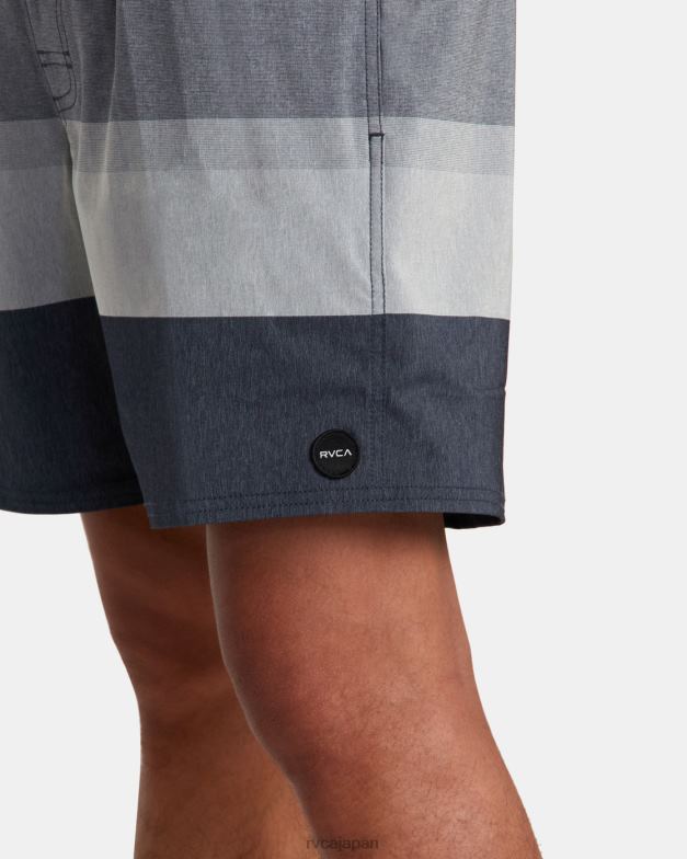 ボトムス TP8J39 ムーディーブルー RVCA ユニセックス ウエストポート ヤーンダイ エラスティック ウエスト ボードショーツ 17