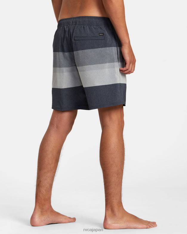 ボトムス TP8J39 ムーディーブルー RVCA ユニセックス ウエストポート ヤーンダイ エラスティック ウエスト ボードショーツ 17