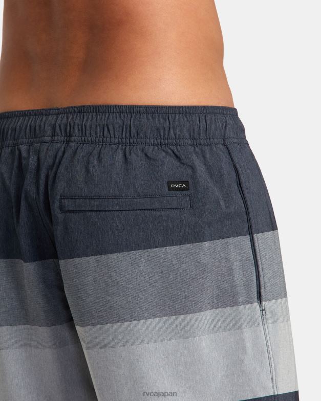 ボトムス TP8J39 ムーディーブルー RVCA ユニセックス ウエストポート ヤーンダイ エラスティック ウエスト ボードショーツ 17