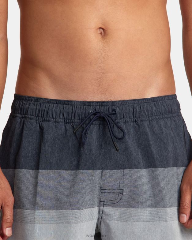 ボトムス TP8J39 ムーディーブルー RVCA ユニセックス ウエストポート ヤーンダイ エラスティック ウエスト ボードショーツ 17