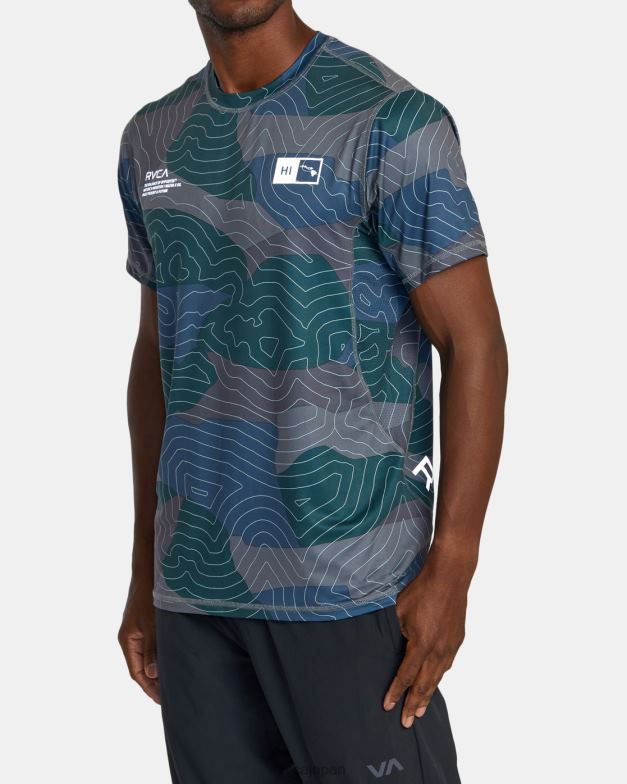 衣類 TP8J438 ハワイトポカモ RVCA 男性 ハワイスポーツベント半袖トレーニングトップ
