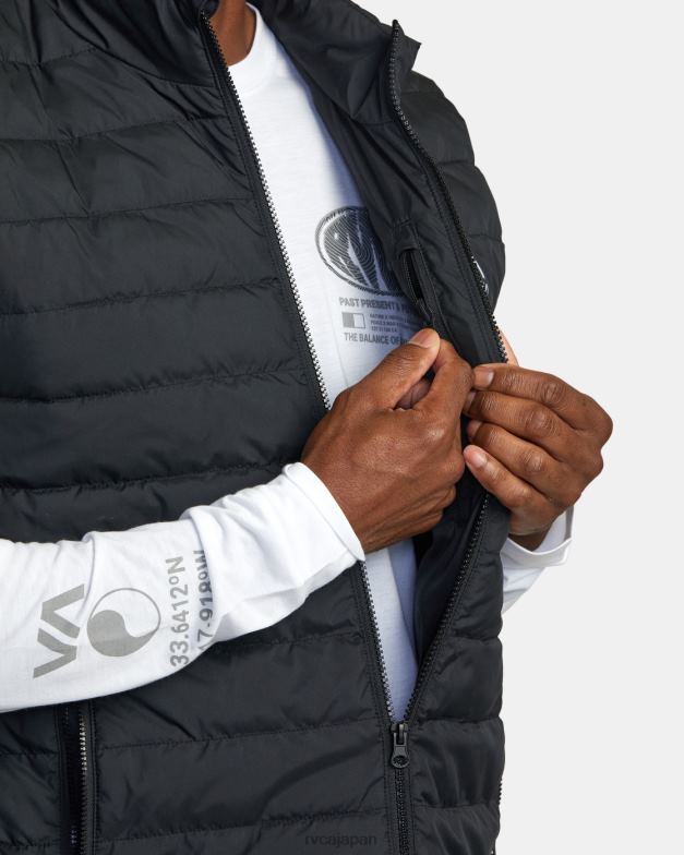 衣類 TP8J462 黒 RVCA 男性 パッカブルパファパファーベスト