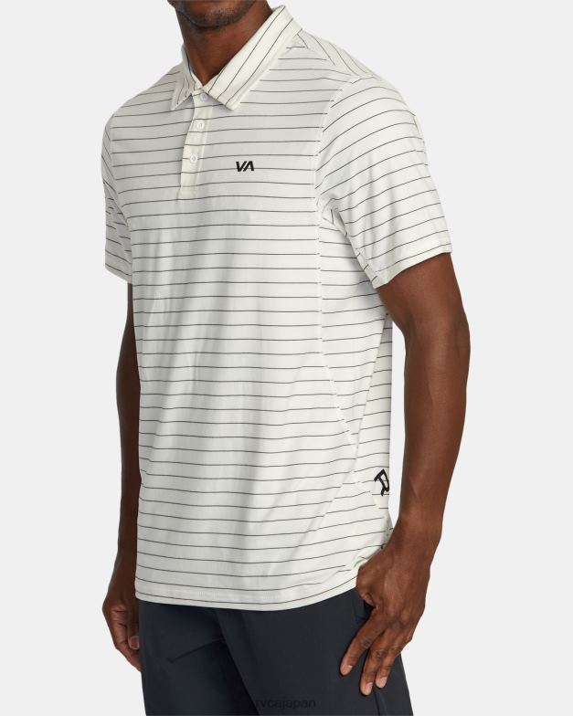 衣類 TP8J466 オフホワイト RVCA 男性 VA スポーツ ベント テクニカル ポロシャツ