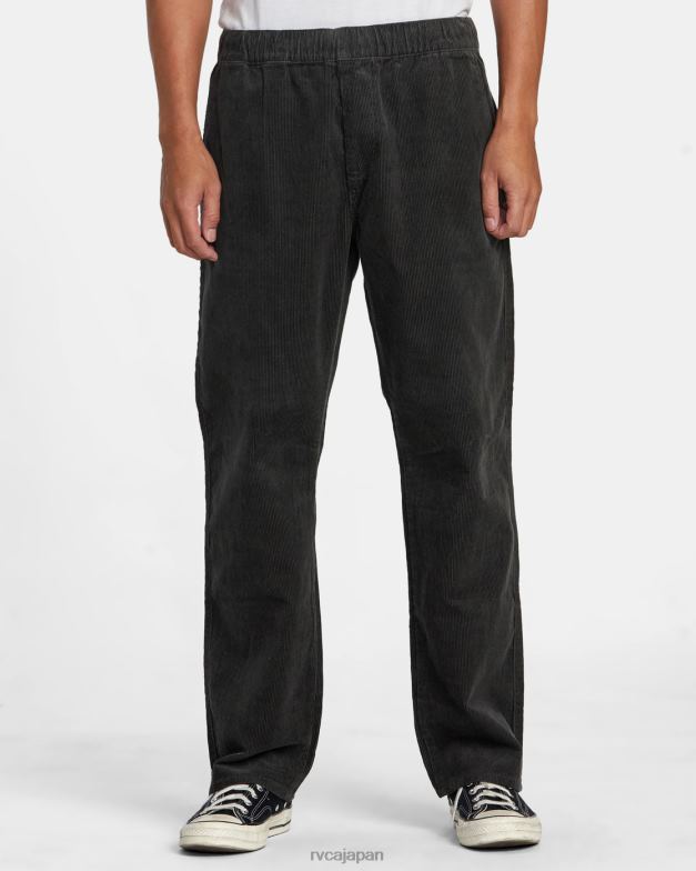 衣類 TP8J477 海賊黒 RVCA 男性 アメリカーナ伸縮性ウエストコードパンツ