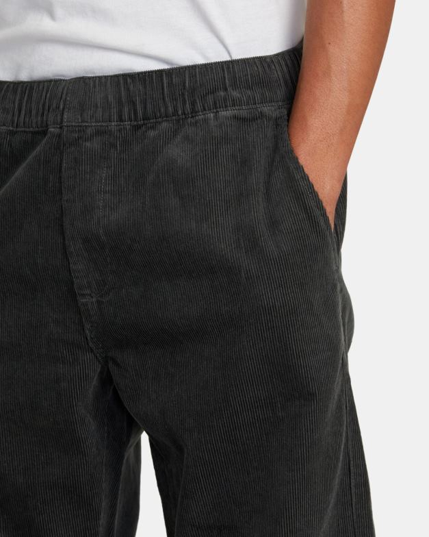 衣類 TP8J477 海賊黒 RVCA 男性 アメリカーナ伸縮性ウエストコードパンツ