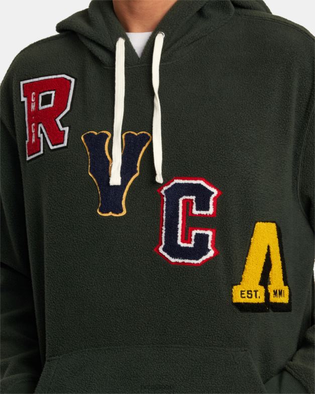 衣類 TP8J480 ハンターグリーン RVCA 男性 レターマンパーカー