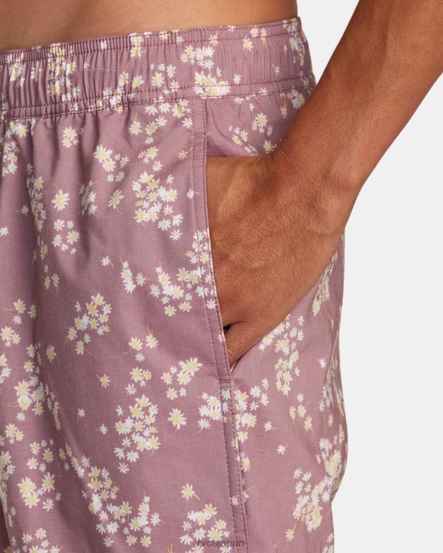 ボトムス TP8J481 ラベンダー RVCA ユニセックス バーンズ エラスティックウエスト ボードショーツ 17