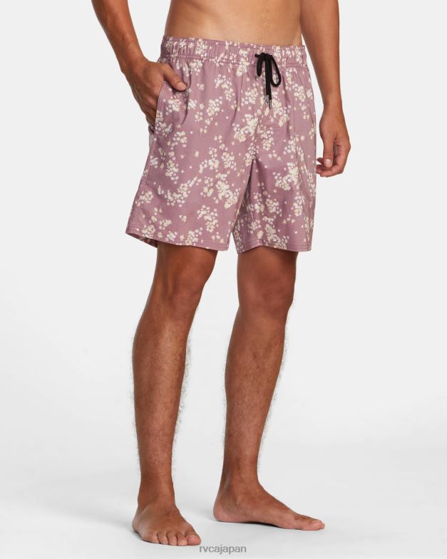 ボトムス TP8J481 ラベンダー RVCA ユニセックス バーンズ エラスティックウエスト ボードショーツ 17