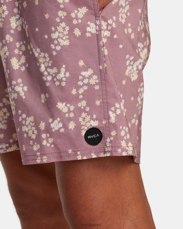 ボトムス TP8J481 ラベンダー RVCA ユニセックス バーンズ エラスティックウエスト ボードショーツ 17