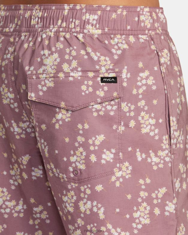 ボトムス TP8J481 ラベンダー RVCA ユニセックス バーンズ エラスティックウエスト ボードショーツ 17