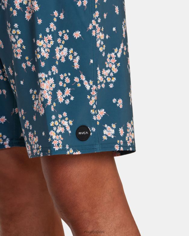 ボトムス TP8J492 アヒルブルー RVCA ユニセックス VAピグメントプリントの伸縮性ウエスト