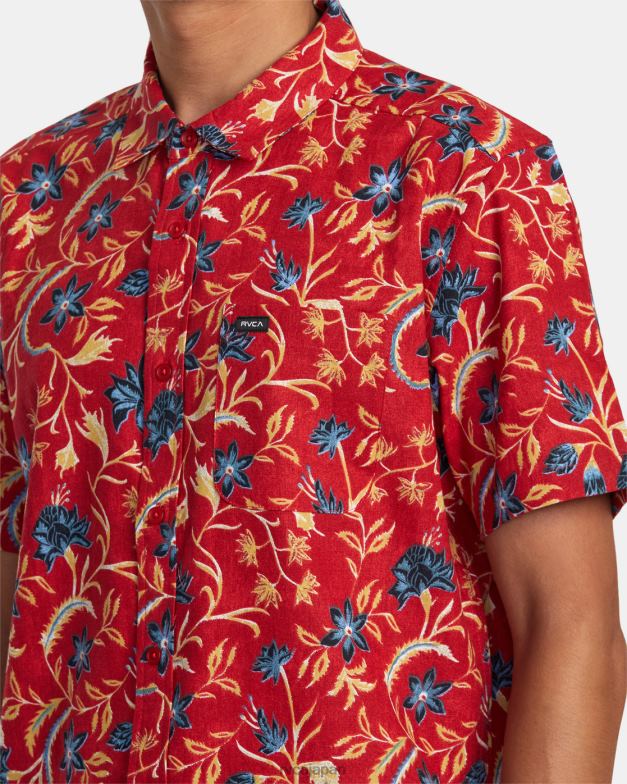 衣類 TP8J493 スカーレット RVCA 男性 rvgazi 半袖シャツ