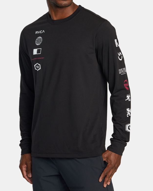 衣類 TP8J502 黒 RVCA 男性 アリーナ長袖Tシャツ