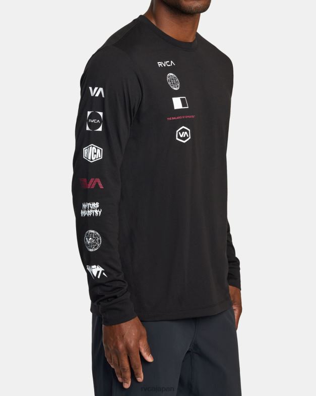 衣類 TP8J502 黒 RVCA 男性 アリーナ長袖Tシャツ