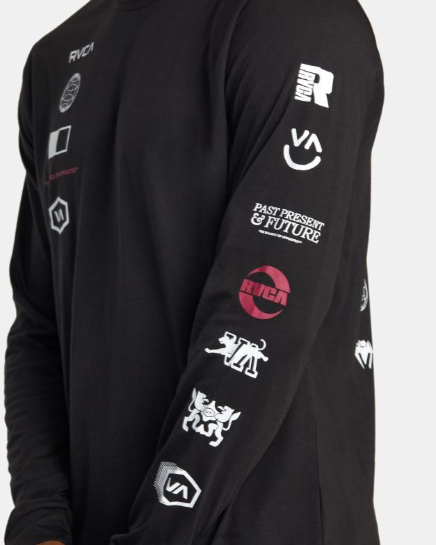 衣類 TP8J502 黒 RVCA 男性 アリーナ長袖Tシャツ
