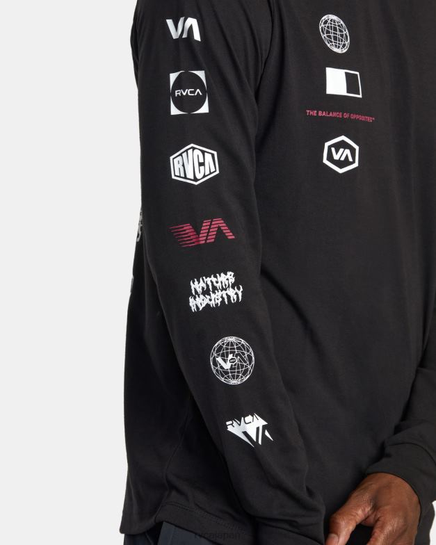 衣類 TP8J502 黒 RVCA 男性 アリーナ長袖Tシャツ