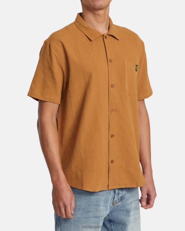 衣類 TP8J513 キャメル RVCA 男性 リセッションコレクション デイシフト半袖シャツ
