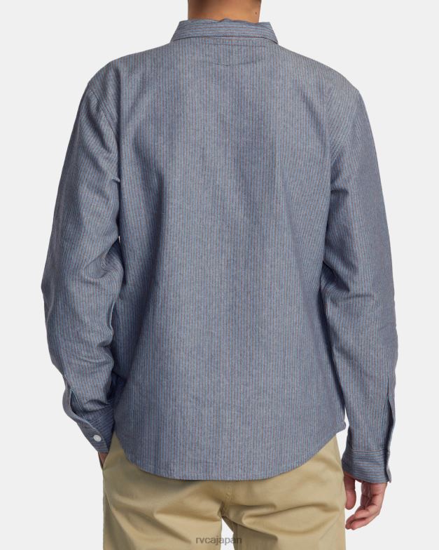 衣類 TP8J516 赤い地球 RVCA 男性 デイシフトストライプ長袖シャツ