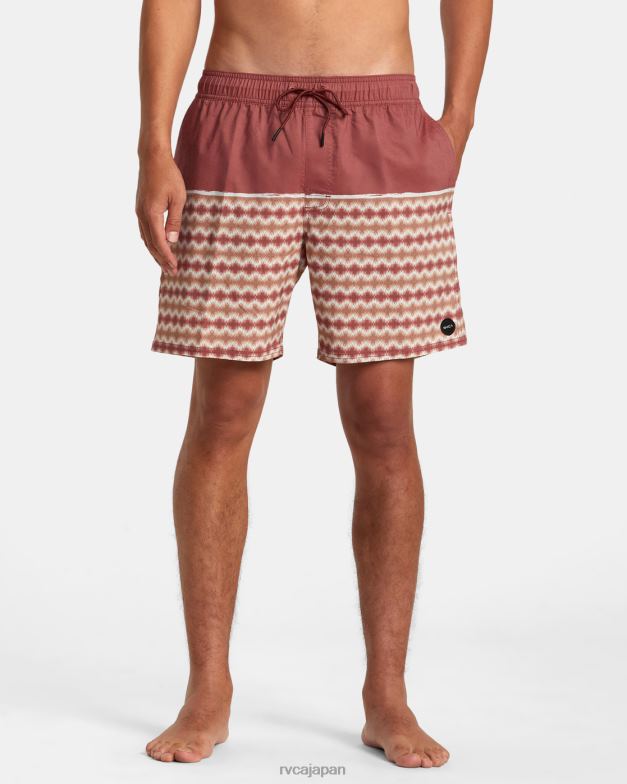 ボトムス TP8J54 辰砂 RVCA ユニセックス カウンティ エラスティック ウエスト ボードショーツ 17