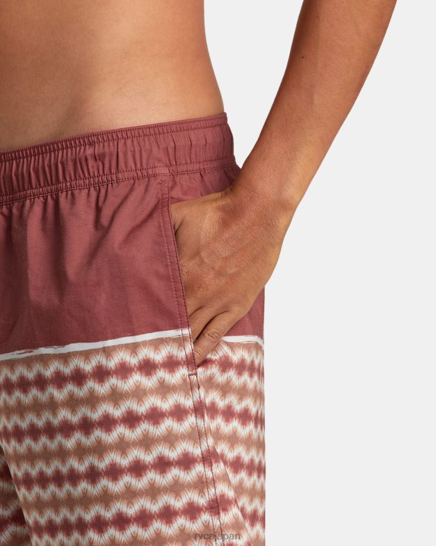 ボトムス TP8J54 辰砂 RVCA ユニセックス カウンティ エラスティック ウエスト ボードショーツ 17