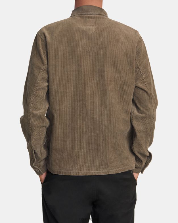 衣類 TP8J553 キノコ RVCA 男性 アメリカーナ コーデュロイ オーバーシャ​​ツ