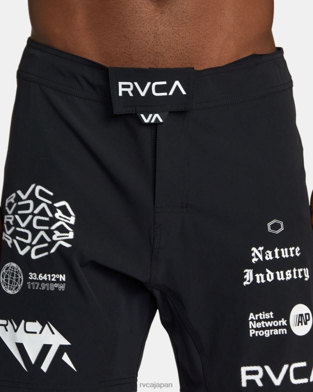 衣類 TP8J562 ブラックオールブランド2 RVCA 男性 ファイトスクラッパー 伸縮性ウエストウォークショーツ 15