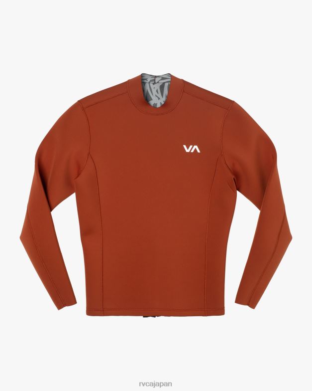 衣類 TP8J614 素朴な赤 RVCA ユニセックス 2mmバランスバックジップウェットスーツジャケット