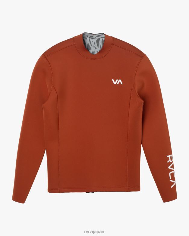 衣類 TP8J614 素朴な赤 RVCA ユニセックス 2mmバランスバックジップウェットスーツジャケット