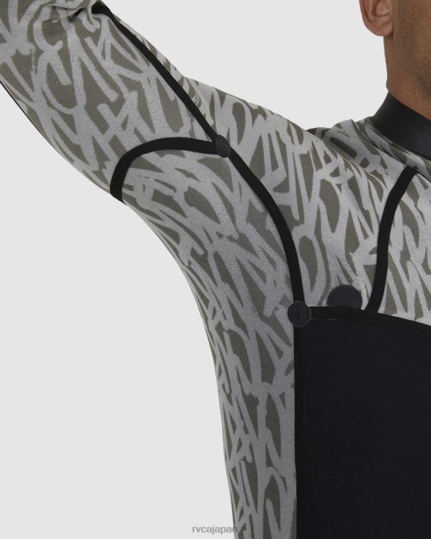 衣類 TP8J617 黒 RVCA ユニセックス 3/2バランスチェストジップフルスーツ