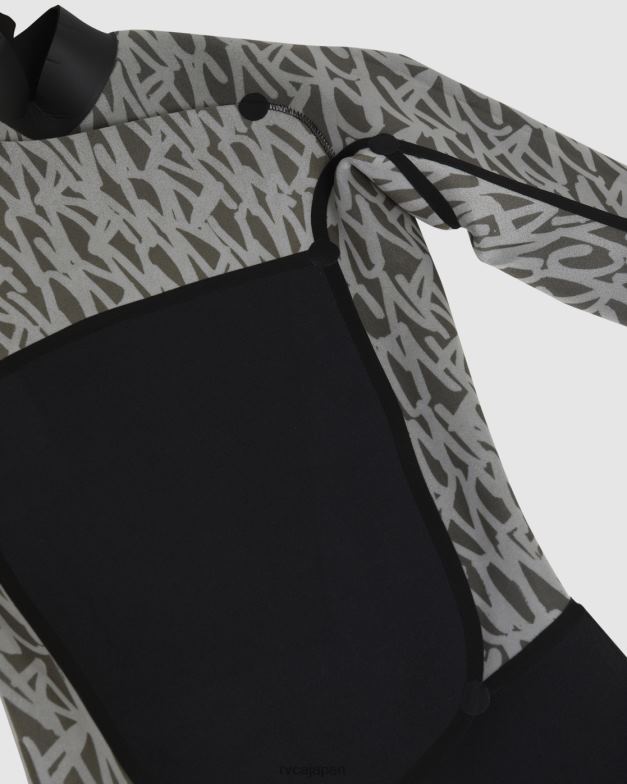 衣類 TP8J617 黒 RVCA ユニセックス 3/2バランスチェストジップフルスーツ