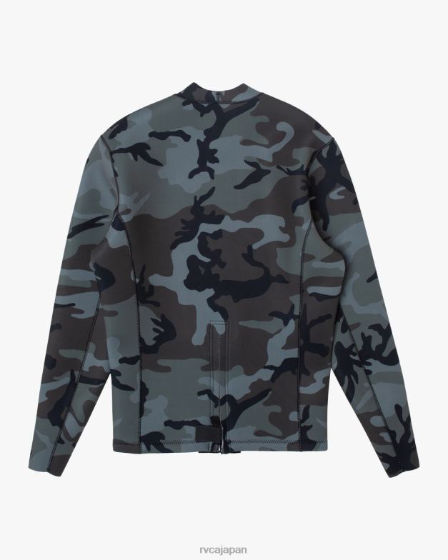 衣類 TP8J623 迷彩柄 RVCA ユニセックス 2mmバランスバックジップウェットスーツジャケット