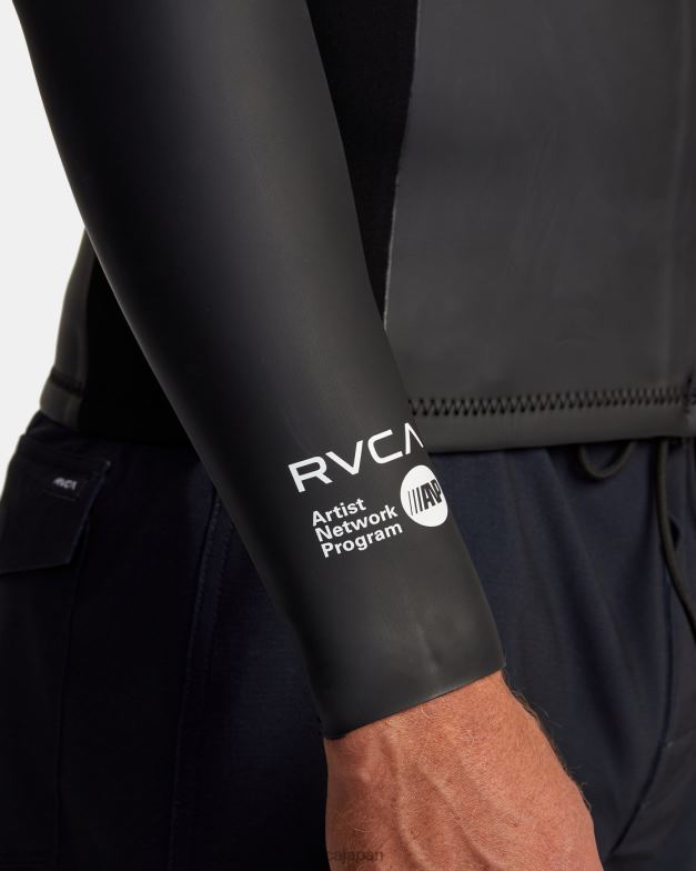 衣類 TP8J629 黒 RVCA ユニセックス 2mm ベンジー アンプ フロント ジップ ウェットスーツ ジャケット
