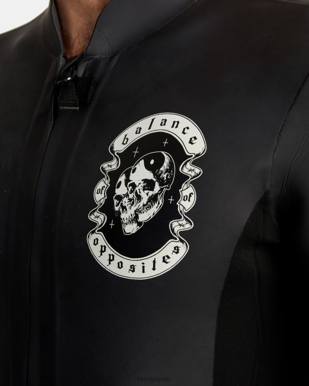 衣類 TP8J629 黒 RVCA ユニセックス 2mm ベンジー アンプ フロント ジップ ウェットスーツ ジャケット