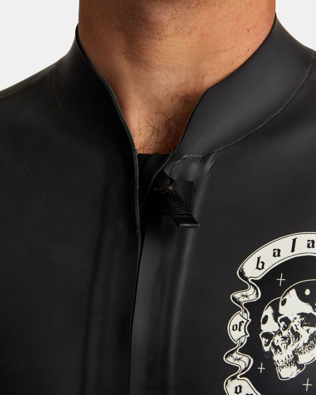 衣類 TP8J629 黒 RVCA ユニセックス 2mm ベンジー アンプ フロント ジップ ウェットスーツ ジャケット