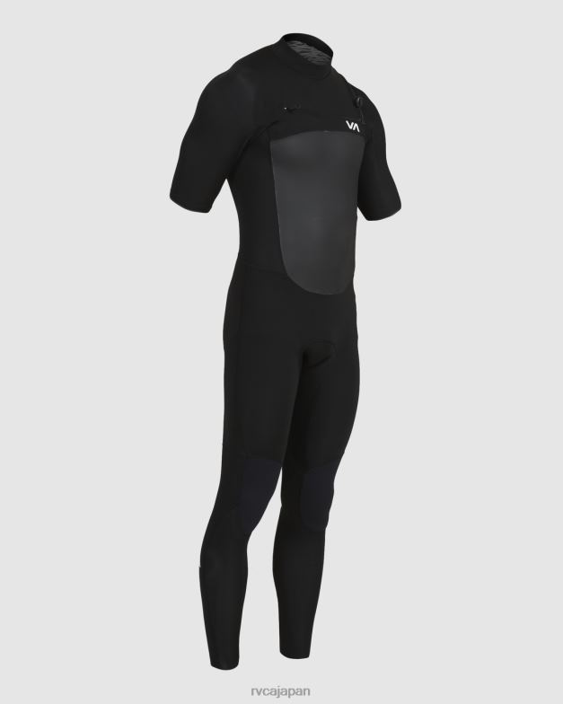 衣類 TP8J635 黒 RVCA ユニセックス 2/2バランスチェストジップ半袖フルスーツ
