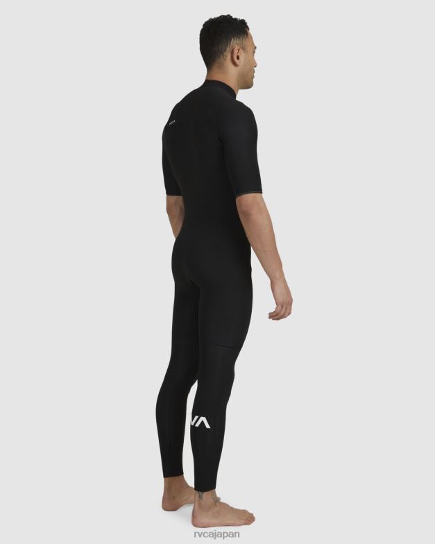 衣類 TP8J635 黒 RVCA ユニセックス 2/2バランスチェストジップ半袖フルスーツ