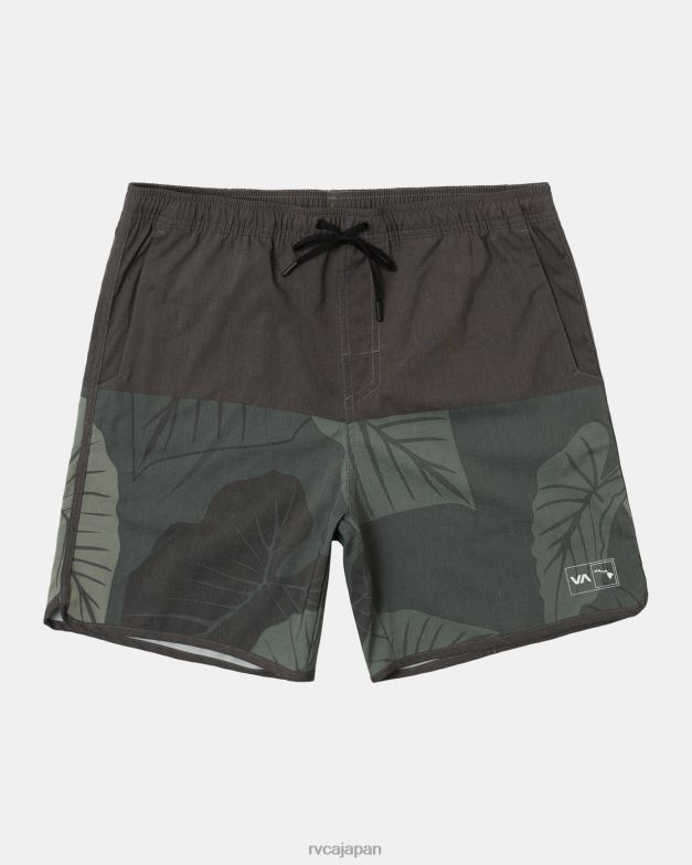 衣類 TP8J642 オリーブ RVCA 男性 ハワイヨガーハイブリッド伸縮性アスレチックショーツ 17