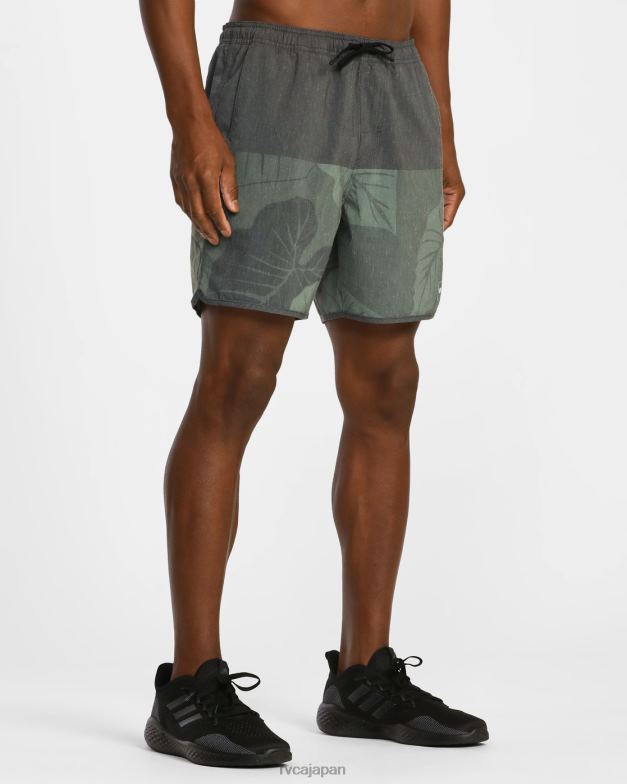 衣類 TP8J642 オリーブ RVCA 男性 ハワイヨガーハイブリッド伸縮性アスレチックショーツ 17