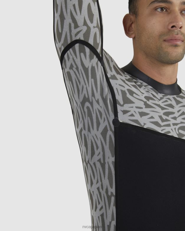 衣類 TP8J647 黒 RVCA ユニセックス 3/2バランスバックジップフルスーツ