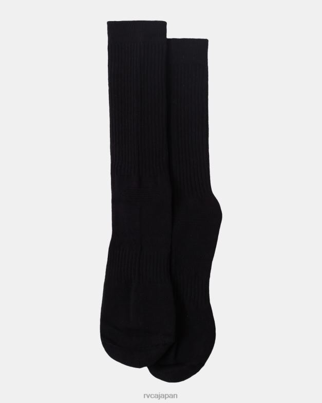 アクセサリー TP8J657 黒 RVCA ユニセックス スポーツベントクッションクルーソックス 2 パック