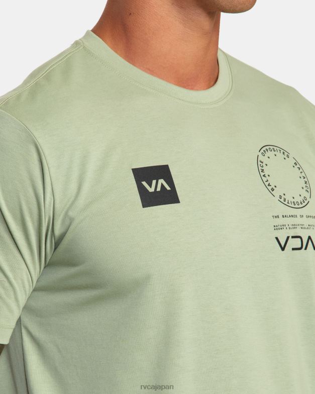 衣類 TP8J668 灰色の軍隊 RVCA 男性 VAマークTシャツ