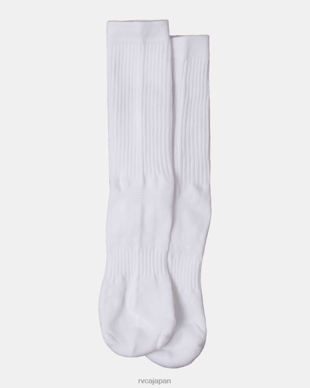 アクセサリー TP8J692 白 RVCA ユニセックス スポーツベントクッションクルーソックス 2 パック