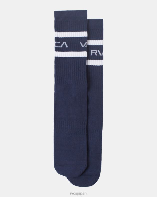 アクセサリー TP8J698 デニム RVCA ユニセックス ストライプクルーソックス 2 パック