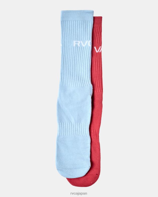 アクセサリー TP8J703 ピンク RVCA ユニセックス ベーシックロゴクルーソックス 2 パック