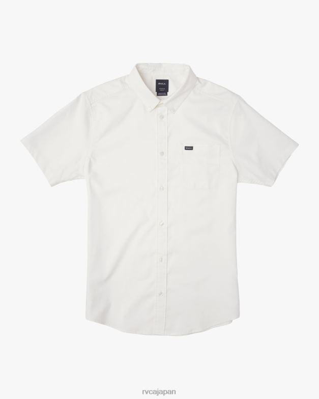 衣類 TP8J712 白 RVCA 男性 ストレッチの効いた半袖シャツです