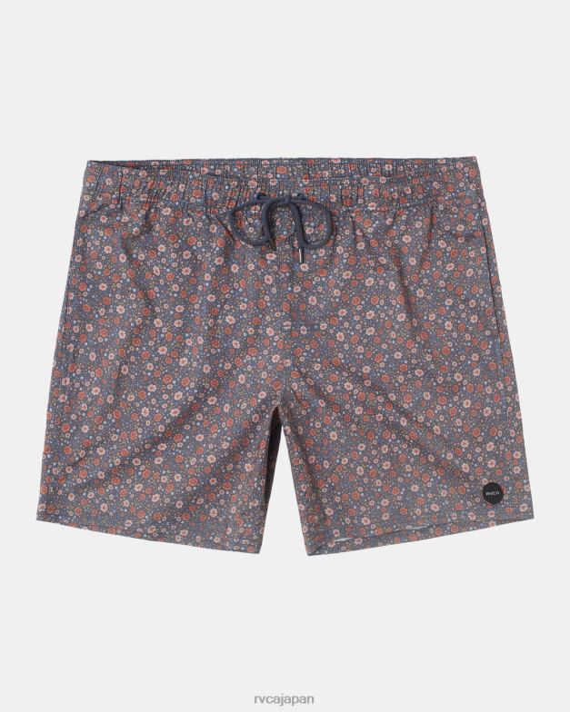 ボトムス TP8J71 ムーディーブルー RVCA ユニセックス バーンズ エラスティックウエスト ボードショーツ 17
