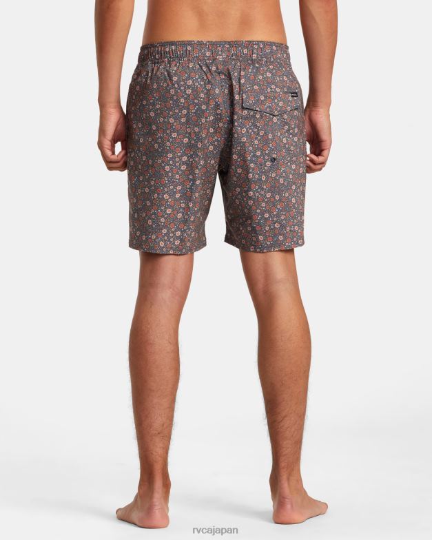 ボトムス TP8J71 ムーディーブルー RVCA ユニセックス バーンズ エラスティックウエスト ボードショーツ 17